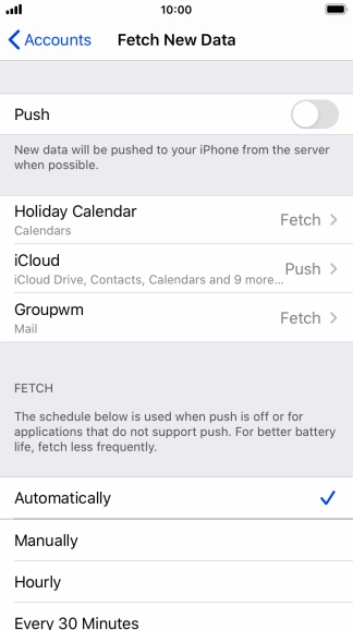 If you turn off the function, press the required setting.