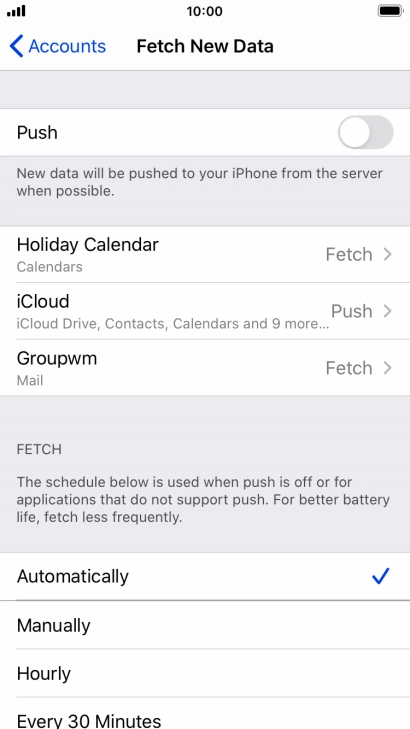 If you turn off the function, press the required setting.