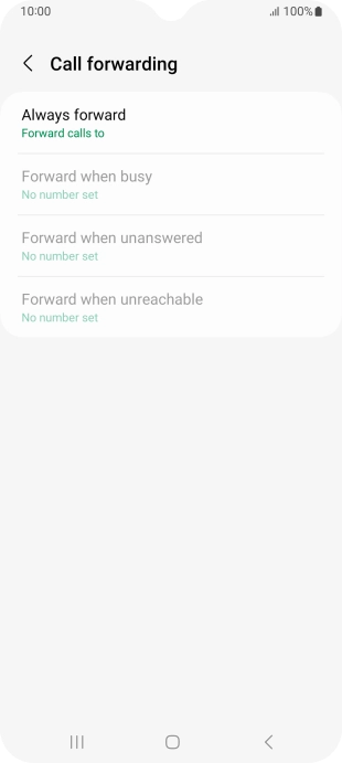 Press the required divert type.