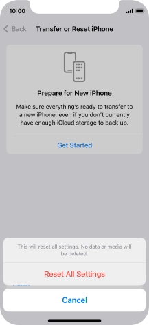 Press Reset All Settings.