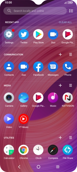Press Gallery and go to the required folder.