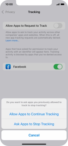 If you turn off the function, press the required setting.