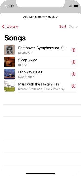 Go to the required category and press the required audio file.