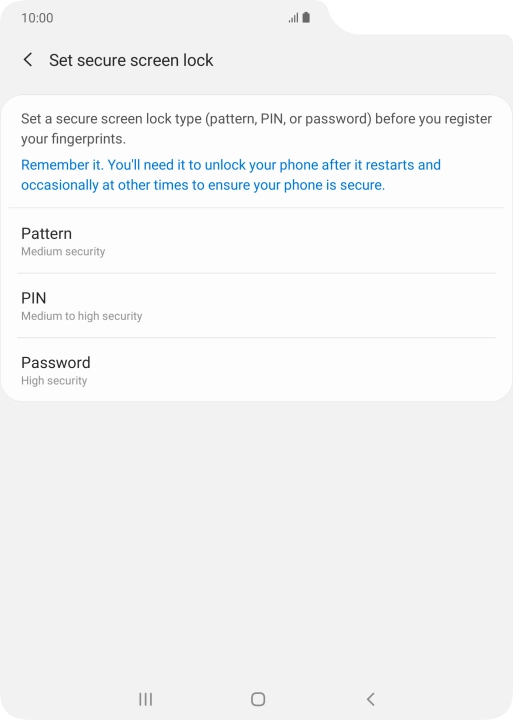 Press the required phone lock code and follow the instructions on the screen to create an additional phone lock code.
