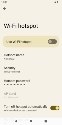 Press Hotspot password.