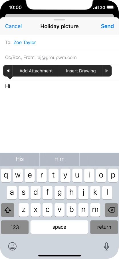 Press Add Attachment and follow the instructions on the screen to attach a document.