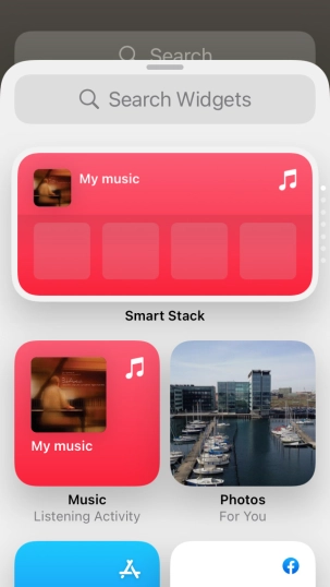 Press the required widget.