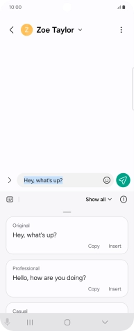 Press the drop down list.