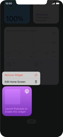 Press Remove Widget.