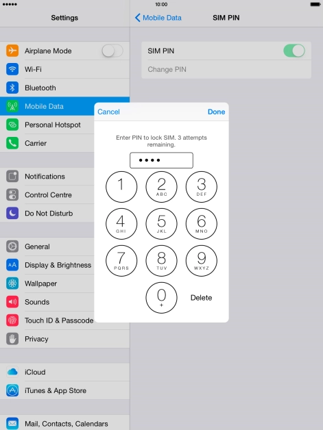 Key in your PIN and press Done.