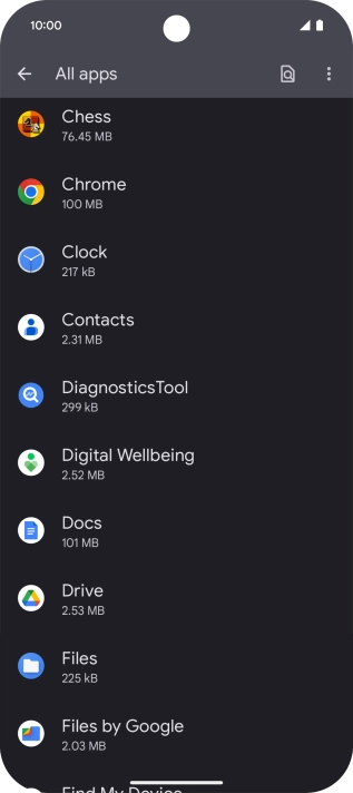 Press the required app.