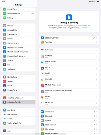 Press Location Services.