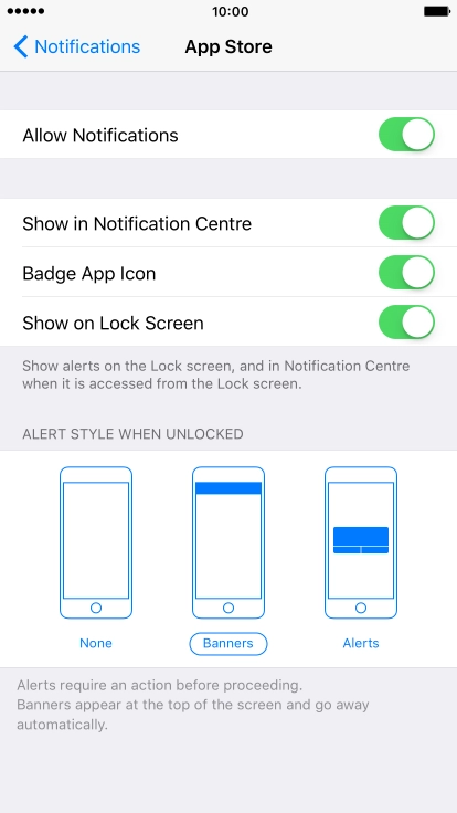 Press the indicator next to 