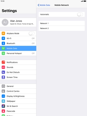 If you turn off the function, press the required network.