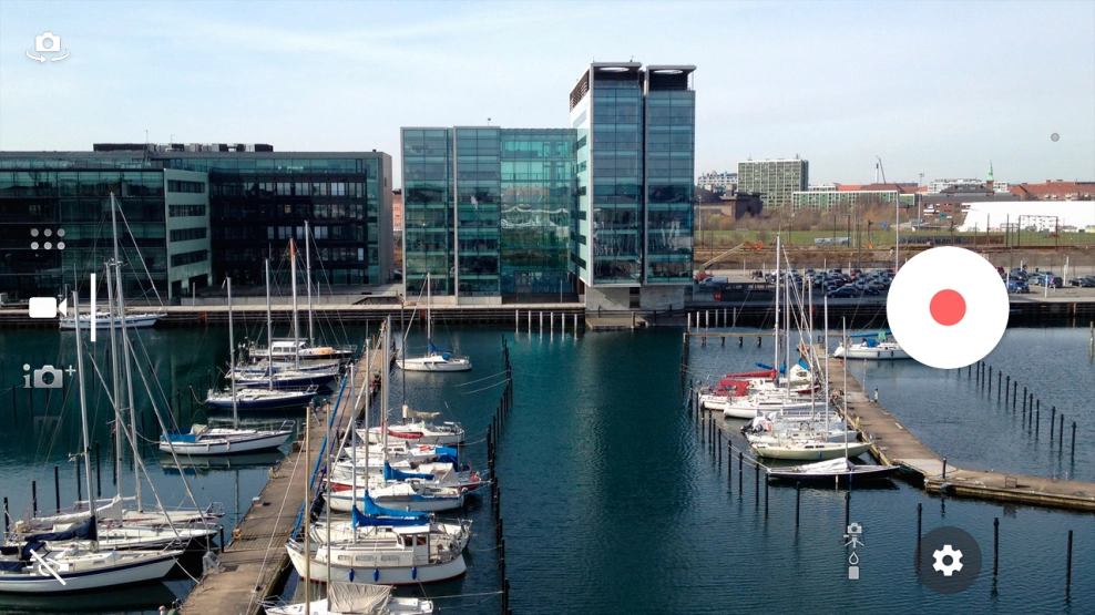 Press the video light icon.