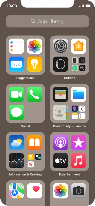 Press the required app.