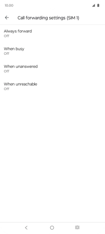 Press the required divert type.