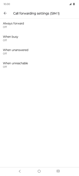Press the required divert type.