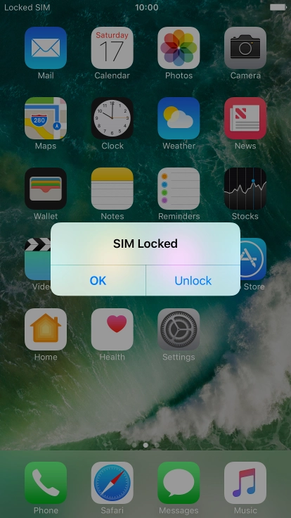 If your SIM is locked, press Unlock.