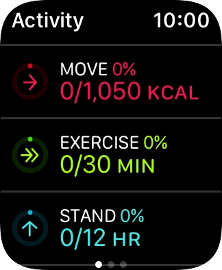 Keep sliding upwards and follow the instructions on the screen to see an activity summary for the current week or to adjust the daily activity goal.
