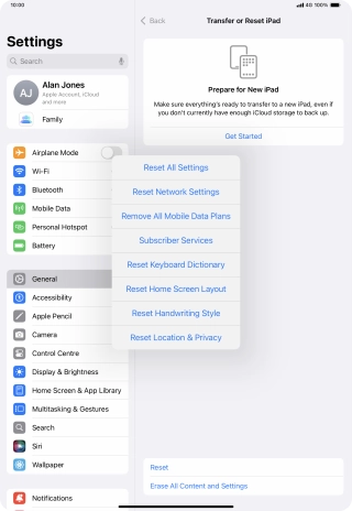 Press Reset All Settings.