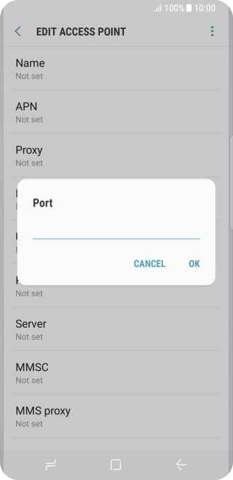 Key in 8080 and press OK.