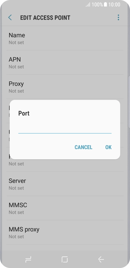 Key in 8080 and press OK.