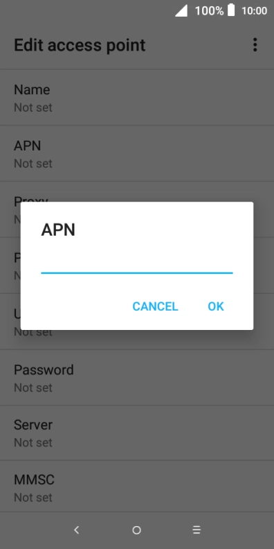 Key in live.vodafone.com and press OK.
