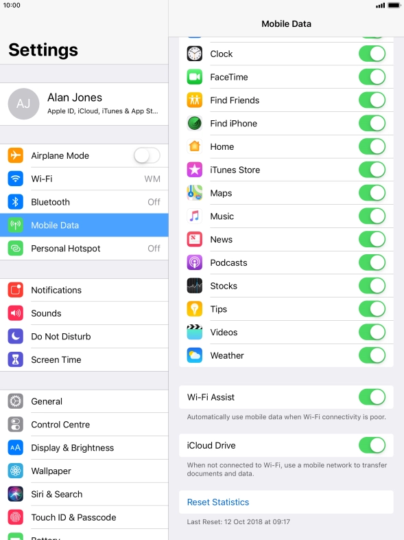 Press the indicator next to 