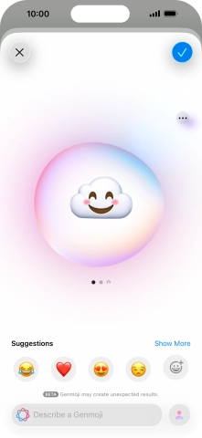 Slide your finger right or left on the screen to see the generated results.