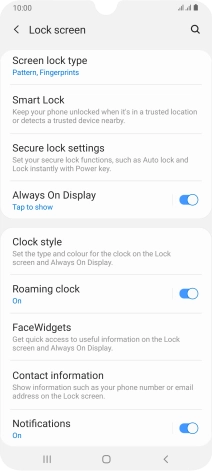 Press Screen lock type and key in the current phone lock code.