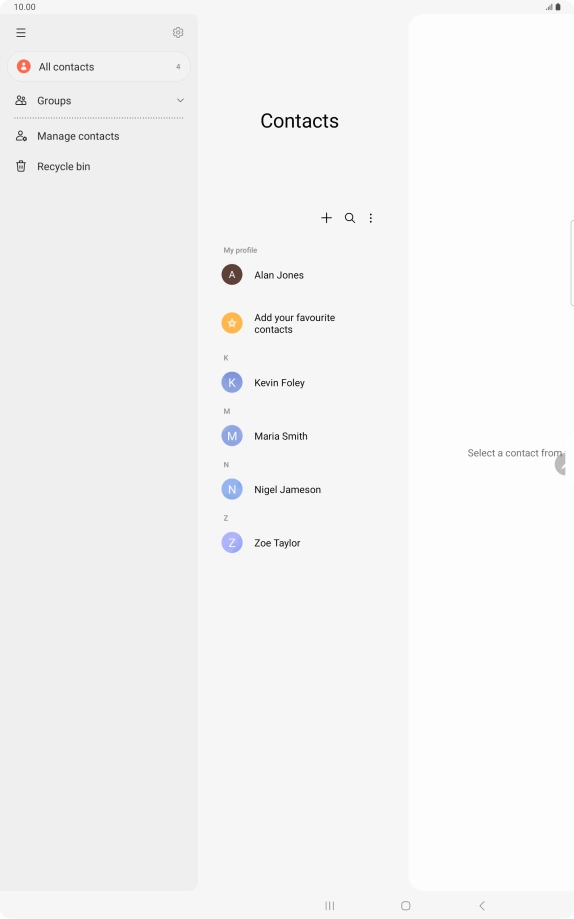 Press Manage contacts.