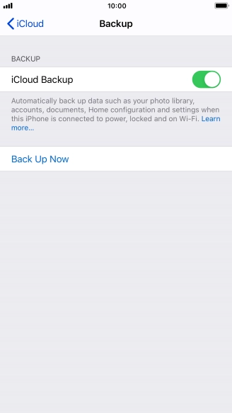 Press Back Up Now and wait while the phone memory is backed up.