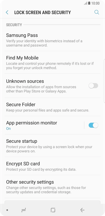 Press Other security settings.