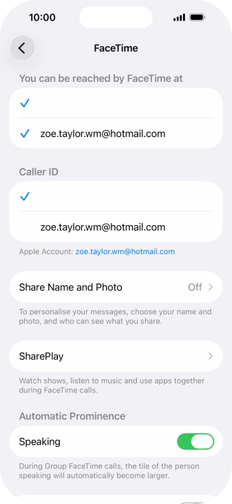 Press the required setting below 