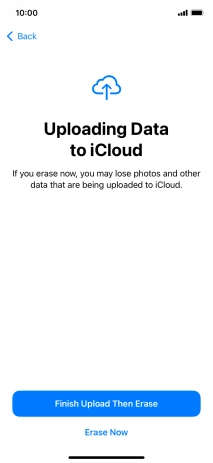 Press the required setting.