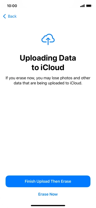 Press the required setting.