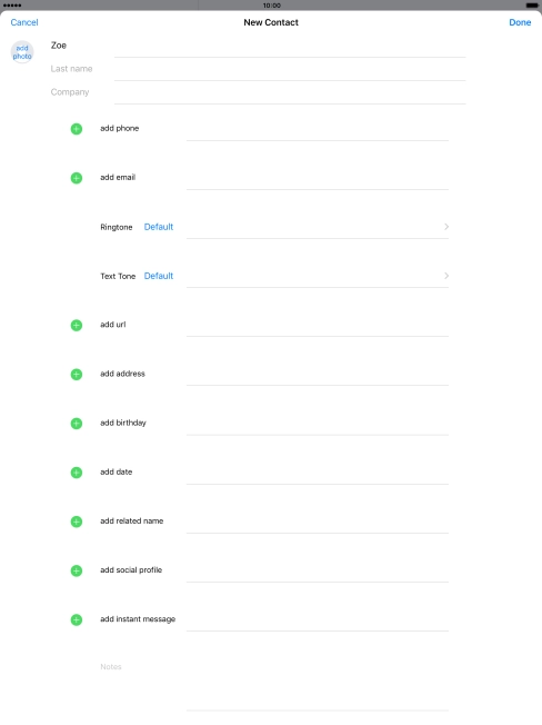 Press Last name and key in the last name.