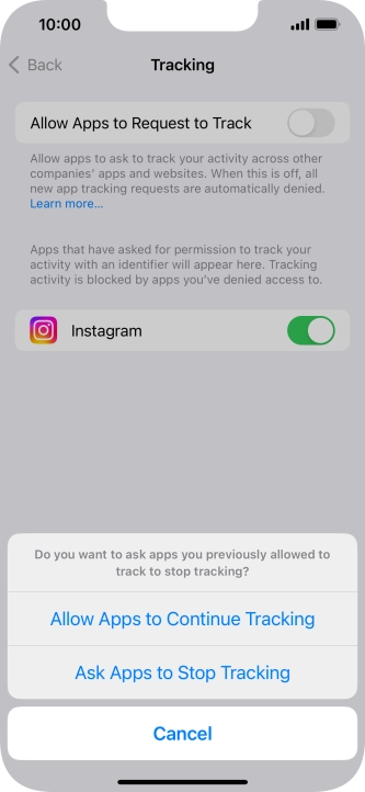If you turn off the function, press the required setting.