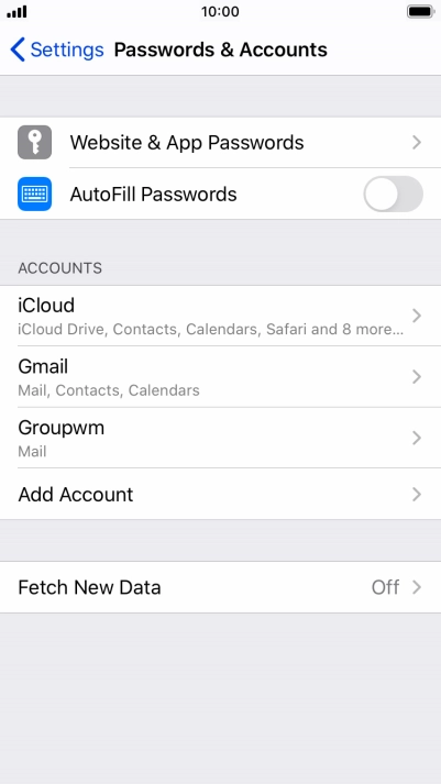 Press the required account.