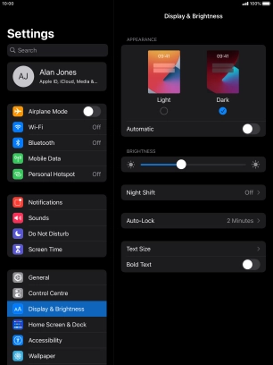 Press the indicator next to 