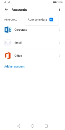 Press Auto-sync data to turn the function on or off.