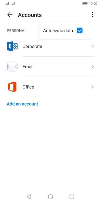 Press Auto-sync data to turn the function on or off.