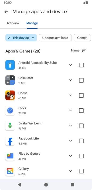Press the required app.