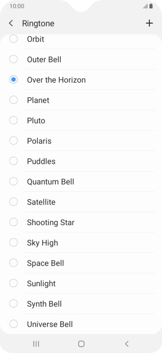 Press the add ring tone icon.