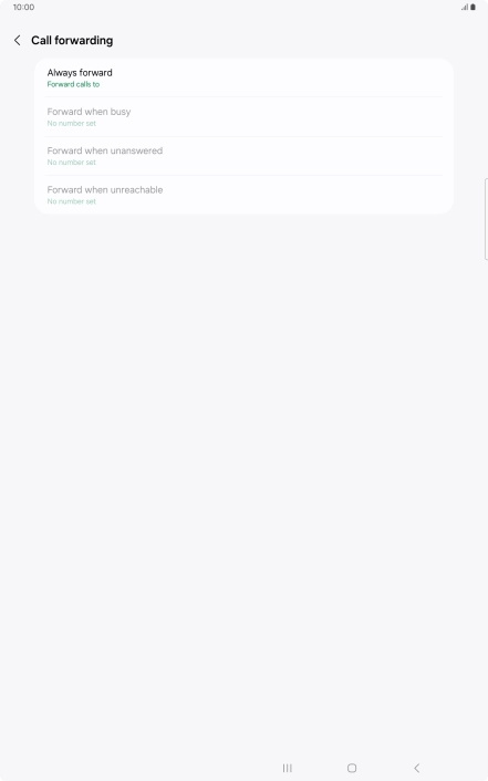 Press the required divert type.