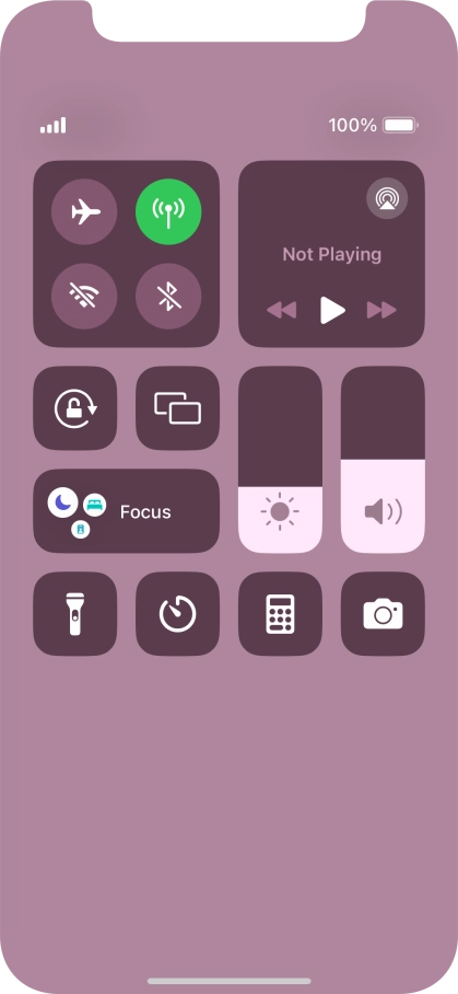 Press the flight mode icon to turn the function on or off.