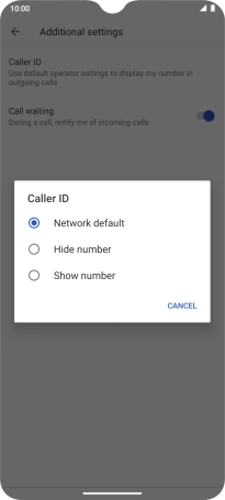 Press Show number to turn on caller identification.