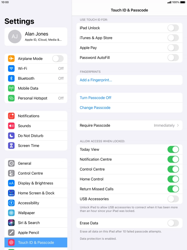 Press the indicator next to 
