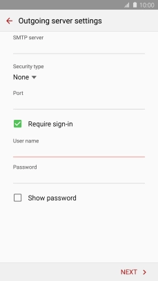 If you turn on SMTP authentication, press the field below 